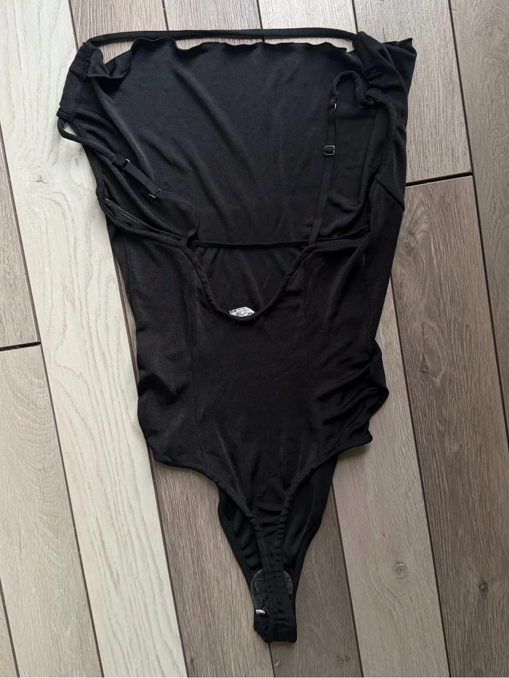 Free People Black Strapless Halter Bodysuit L